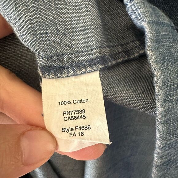 J. Crew Denim Short Sleeve Shirt Dress Mini Size 4 - Picture 5 of 5